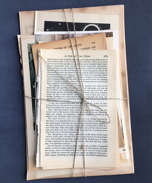 Paper Ephemera x 25, Vintage Antique Literature, Scrapbooking, Decoupage