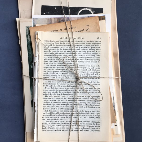 Paper Ephemera x 25, Vintage Antique Literature, Scrapbooking, Decoupage