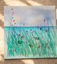 Sea Glass Poppy Coastal Art, Original Beach Watercolour, One-of-a-Kind Handmade - Image 6