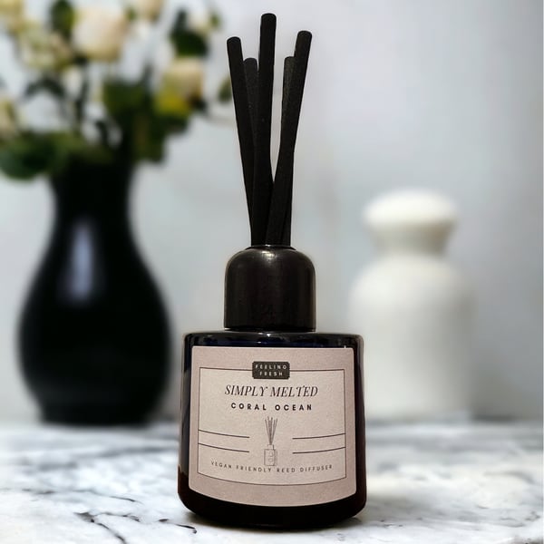 Sapphire Blue Reed Diffuser, Vegan Eco Oil Base, Cruelty Free, Home Fragrance 