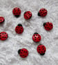 10 Decorative Ladybird Shank Buttons - Image 1