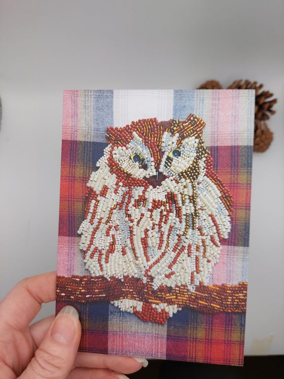 Tropical Screech Owl blank art card
