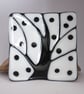 Black and White Fused Glass Trinket Dish - 9259