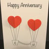 Hot Air Anniversary - Personalised Anniversary Card