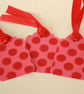 Pack of 3 red and pink spotty gift tags