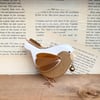 Handmade Wooden Golden or Silver Dove with Jingle Bell Gift