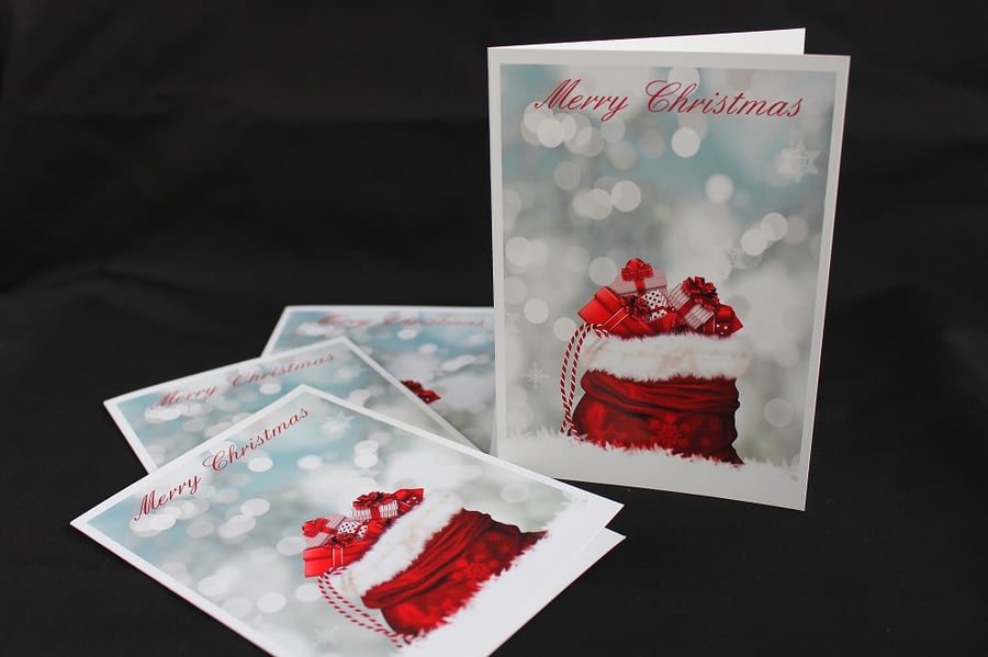 Sack Of Christmas Gifts (Pack of 4 Christmas Cards or Notelets)