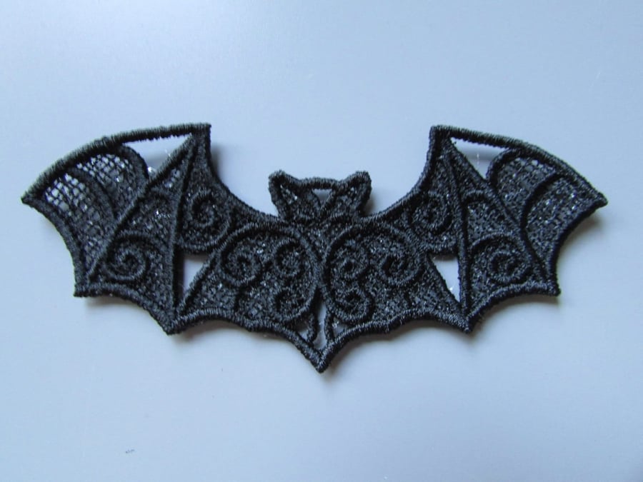 Embroidered Bat Lace Applique