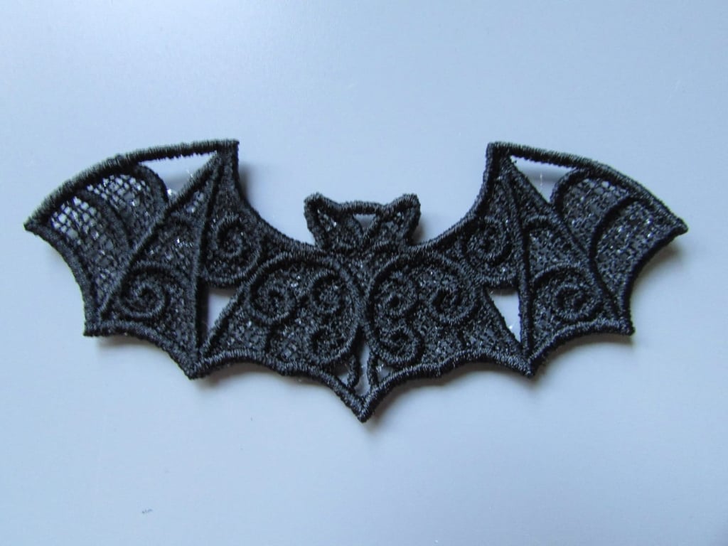 Embroidered Bat Lace Applique