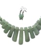 Green Aventurine Necklace & Earrings Gift Set Gemstone Tapered Statement - Image 3
