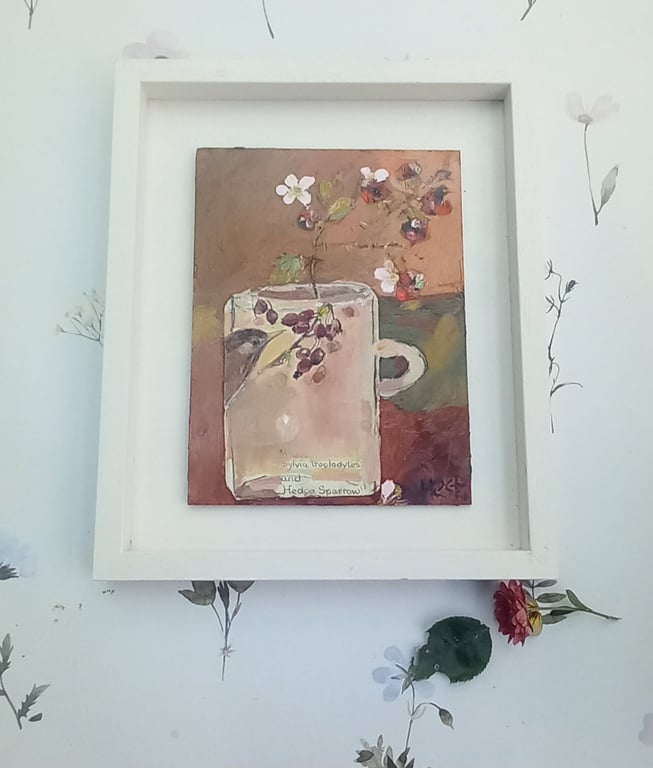 Original painting 'autumn berries and bird'