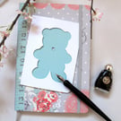 Teddy Bear Themed New Baby Card in Blue or Pink