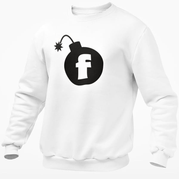 F BOMB Jumper Sweatshirt Swearing Joke Short Fuse Temper Adult Humour Novelty 