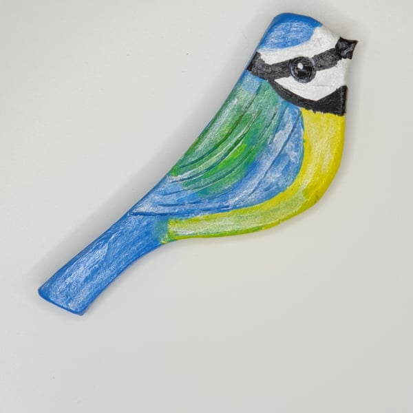 Bluetit clay garden bird fridge magnet, gift for a bird lover, letterbox gift