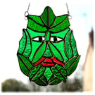 Green Man Stained Glass Suncatcher Greenman Nature Forest Spirit