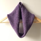 Cowl Infinity Scarf in Purple Heather Alpaca Wool