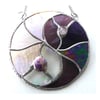 Yin Yang Suncatcher Stained Glass Handmade Purple 014
