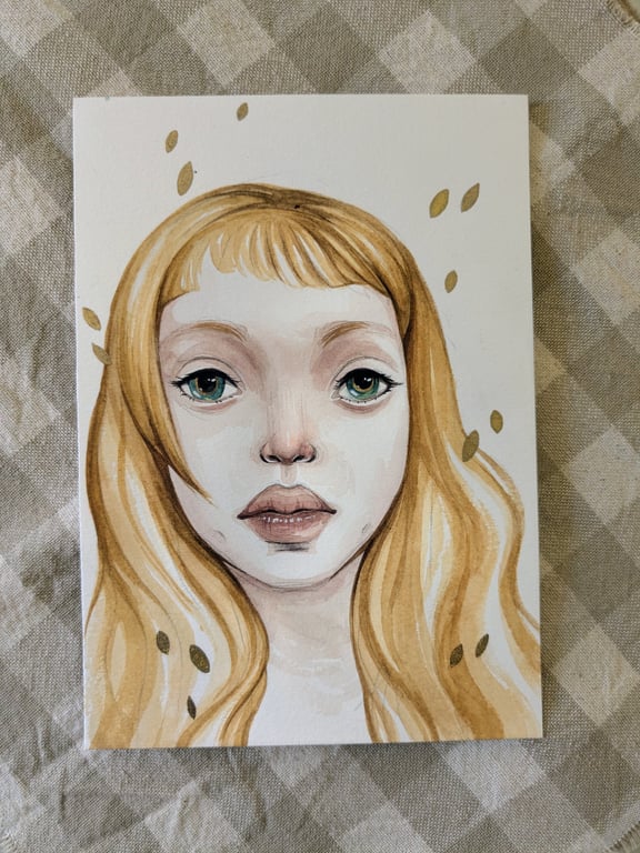 Aelin Original Character Fan Art Illustration in Watercolour & Ink