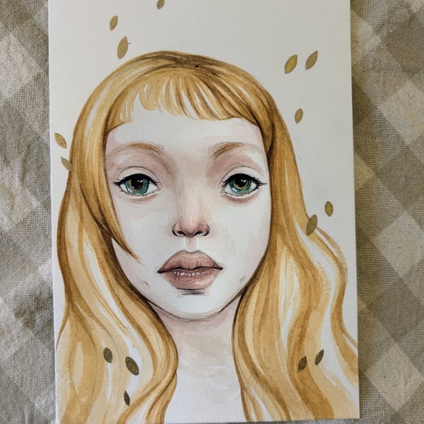 Aelin Original Character Fan Art Illustration in Watercolour & Ink