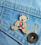 Congenital Heart Defect Awareness Ribbon Bear Pin, Handmade CHD Support Gift - Image 3