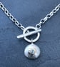 Aquamarine Necklace, silver fob necklace, gold heart necklace, silver toggle ,  - Image 3