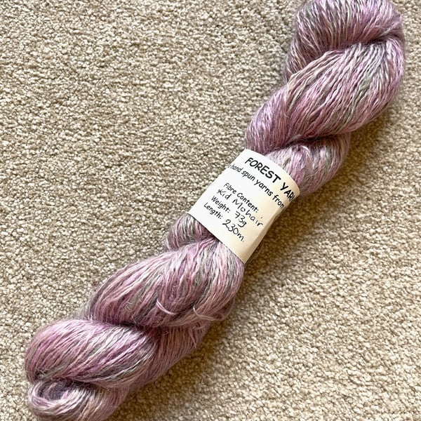 HANDSPUN KID MOHAIR, HAND DYED, 73g