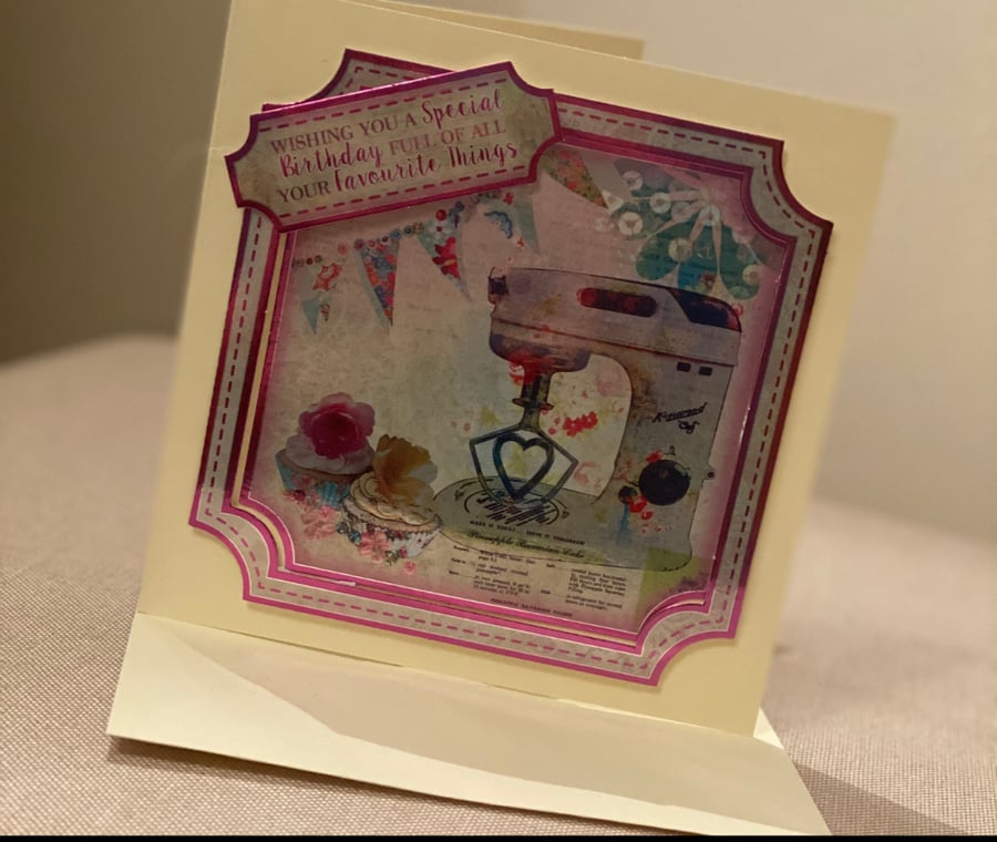 Handmade baker birthday card
