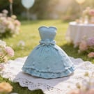 Miniature Cinderella Blue Ballgown Fridge Magnet – Handmade Clay Keepsake