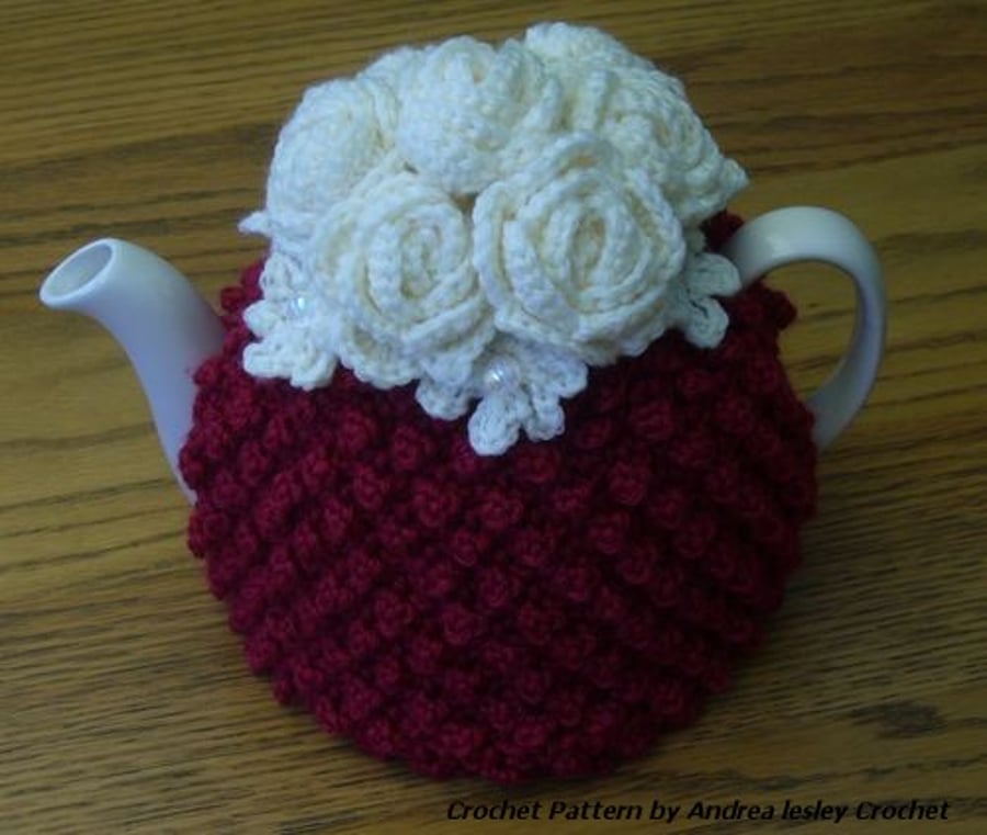 Pattern for Crochet Tea Cosy with Roses (PDF file)