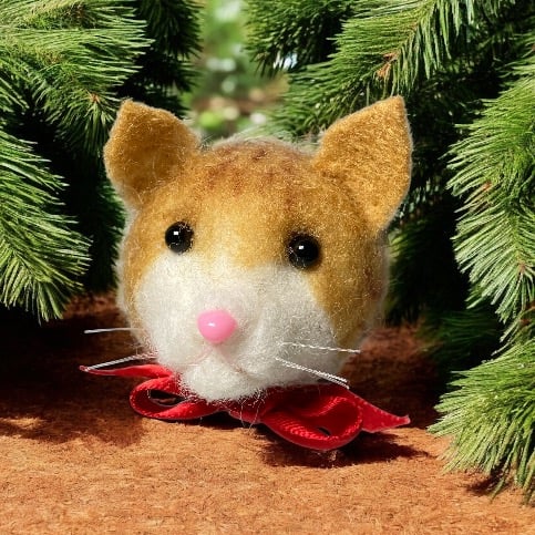 Needle felted cat bauble - Pale ginger