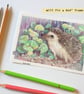Little Hedgehog drawing, letterbox art gift, original art - Image 8