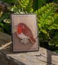 Hand-Painted Wooden Robin Pin – Bird Lover Gift - Image 1