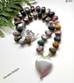 Designer Chunky Fancy Jasper & Peridot Necklace  - Image 1