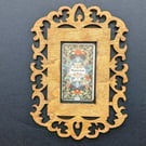 Ornate Brown Wooden Frame with 'Mysterious' – Gothic Wall Decor – 15cm x 11cm