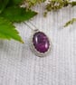 Sterling Silver & Purple Jasper Necklace 