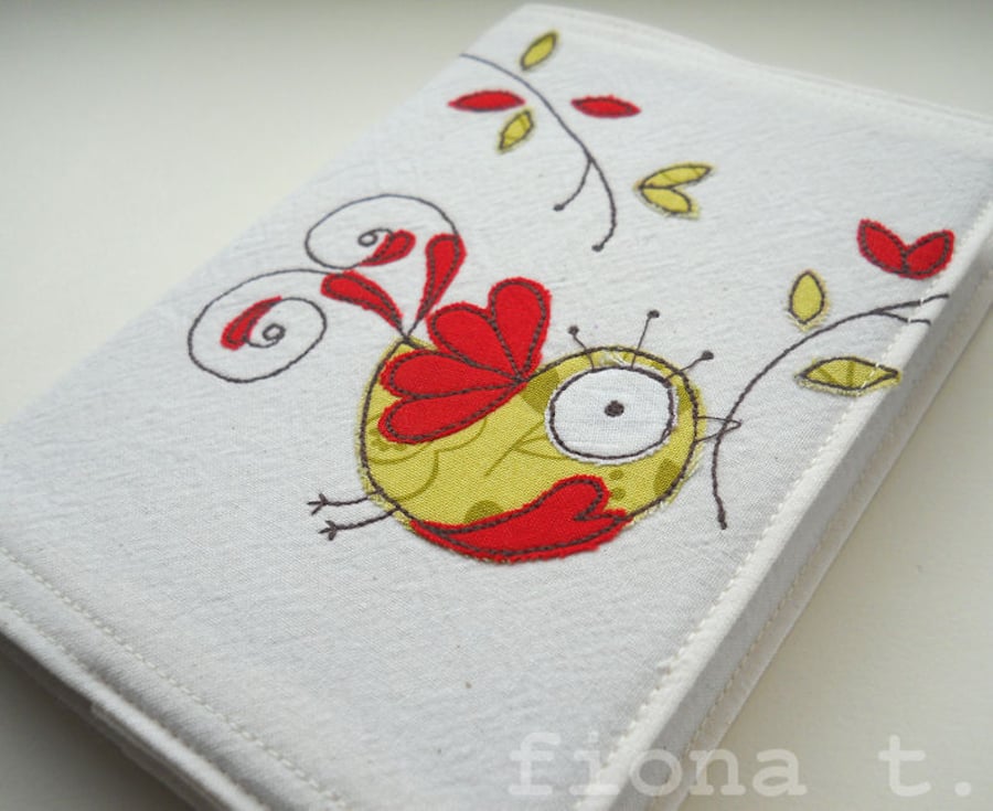 embroidered peace dove sketchbook