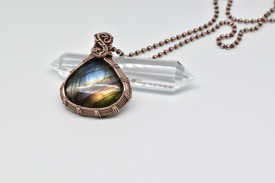 Perfectly Imperfect Labradorite and Copper Pendant