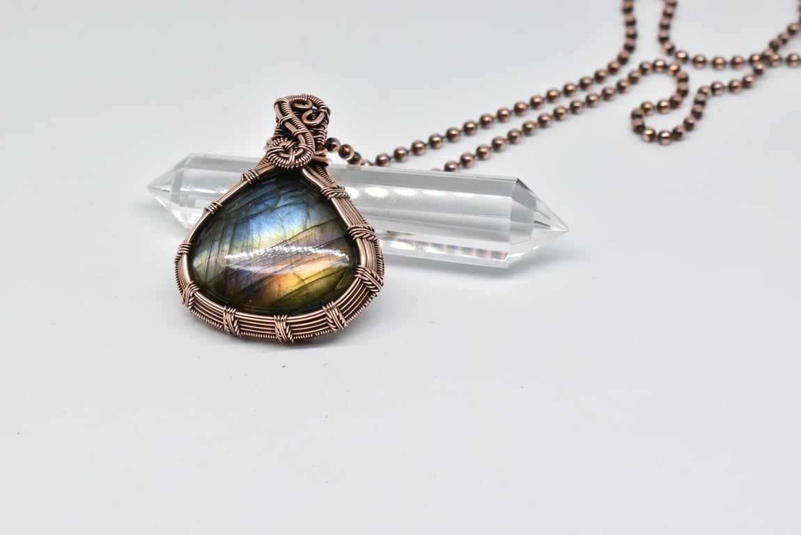 Perfectly Imperfect Labradorite and Copper Pendant