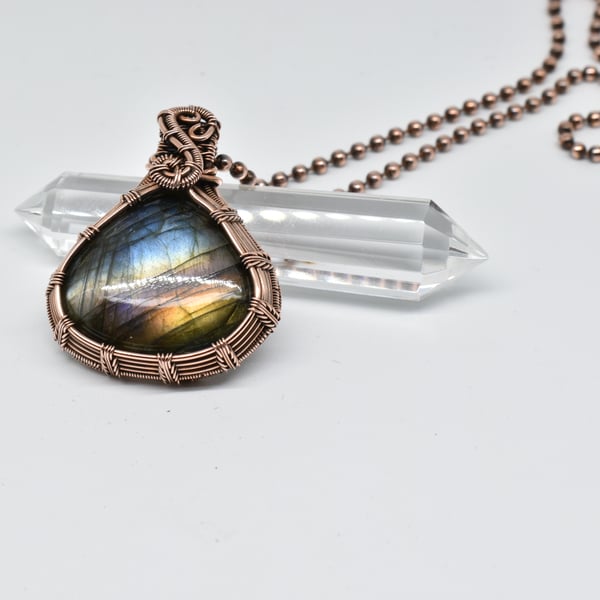 Perfectly Imperfect Labradorite and Copper Pendant