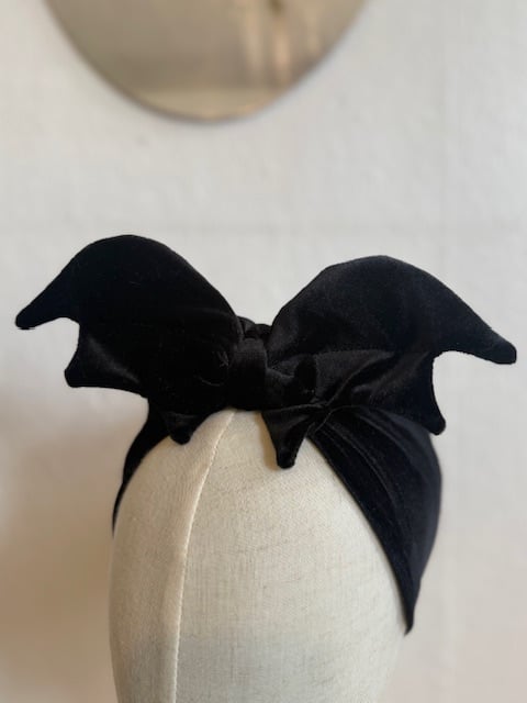 Bat Turban in Black Velvet