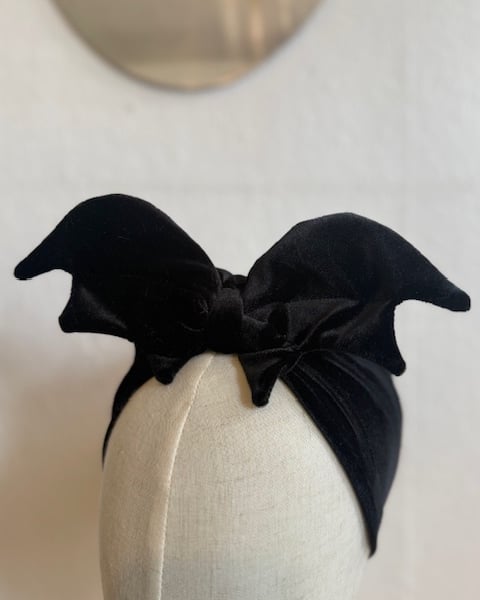 Bat Turban in Black Velvet