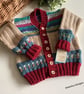 Boy's Hand Knitted Cosy Warm Cardigan  2 -3 years 