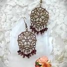 Garnet & Bronze Bohemian Earrings