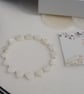 Mother of pearl hearts stretch bracelet with sterling silver beads - Image 2