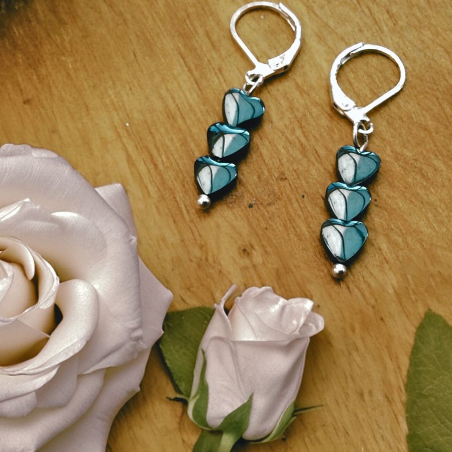 Hematite sales drop earrings