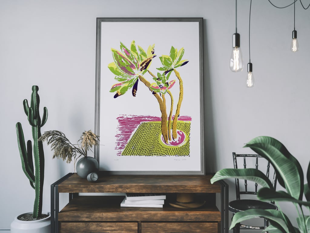 Tuti Succulent four colour screen print