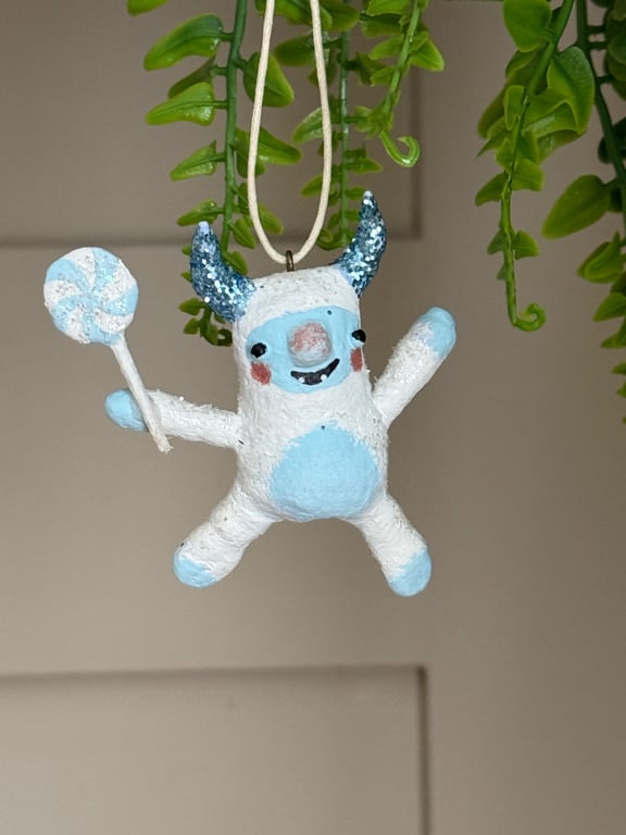 Spun Cotton Yeti Popsicle Ornament 2