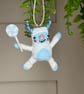Spun Cotton Yeti Popsicle Ornament 2 - Image 1