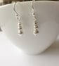 Sterling Silver Ball Bead Dangle Earrings Long Drop Ball Earrings - Image 1
