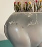 Elephant egg cup pincushion - embroidered linen with a little bee - Image 5